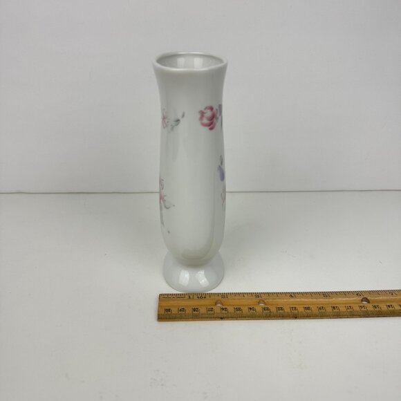 Vtg 90s Especially for you FTD Flower Vase White Pastel Floral Image 6.5in tall - Picture 4 of 14